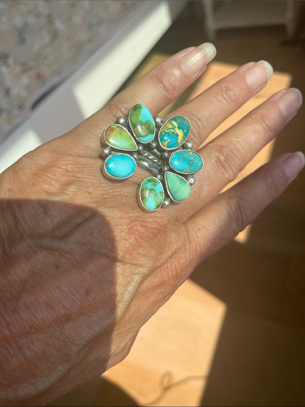 🦋 ON Reserve Fo Not Purchase🦋Navajo Turquoise Naja Adjustable Ring